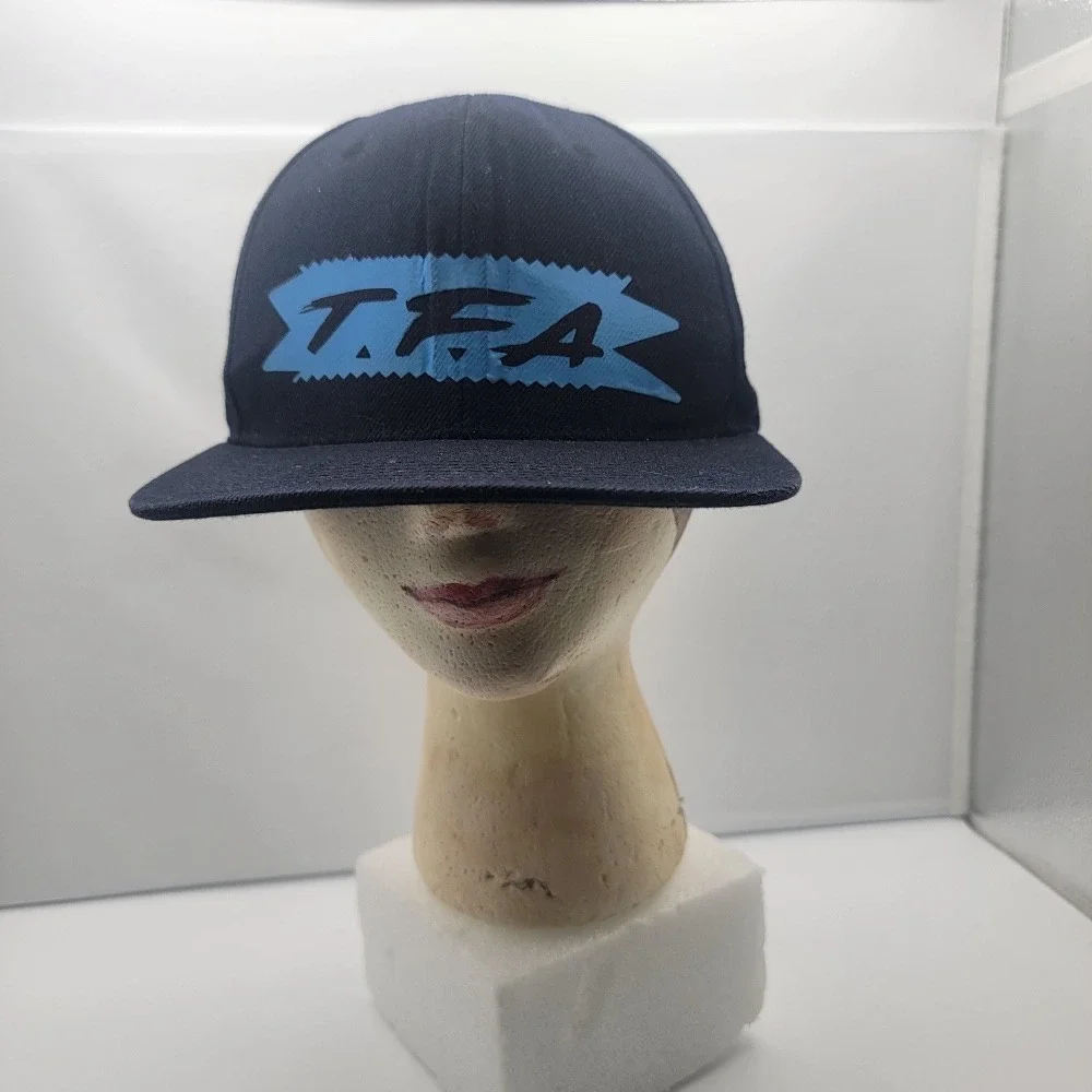 T.F.A Flat Bill‎ Hat Snapback Blue Graphic Adjustable Baseball Cap